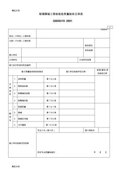 (整理)玻璃隔墻工程檢驗批質量驗收記錄表