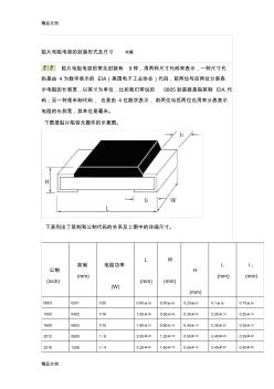 (整理)贴片电阻电容的封装形式及尺寸