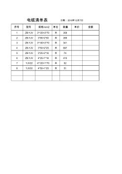 (最新)电缆清单表