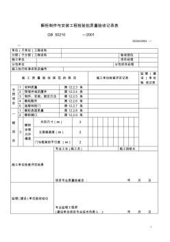 (表)櫥柜制作與安裝工程檢驗批質量驗收記錄表