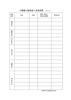 (表11-2)工程竣工監(jiān)督驗(yàn)收簽到表