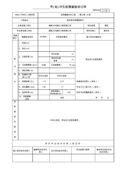 (钻)冲孔桩隐蔽验收记录