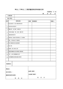 0.5单位(子单位)工程质量控制资料核查记录