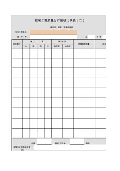 001-02住宅工程质量分户验收记录表(二)楼地面、墙面、顶棚检查表