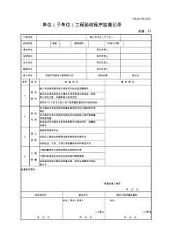 001-单位(子单位)工程验收程序监督记录(监督-01)