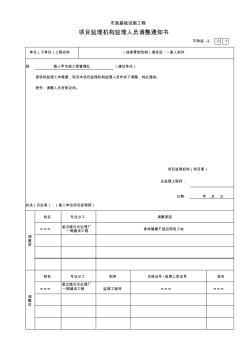 001-市政监-3项目监理机构监理人员调整通知书