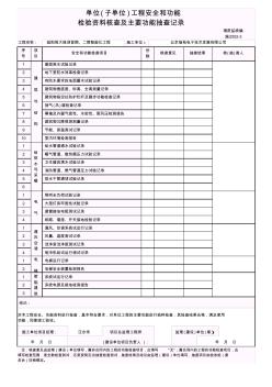 001-施2002-3单位(子单位)工程安全和功能检验资料核查及主要功能抽查记录