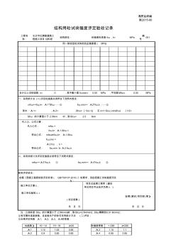 001-施2015-80结构用砼试块强度评定验收记录