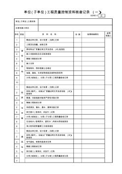 01单位(子单位)工程质量控制资料核查记录(2)GD401