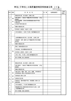 01单位(子单位)工程质量控制资料核查记录(5)GD401