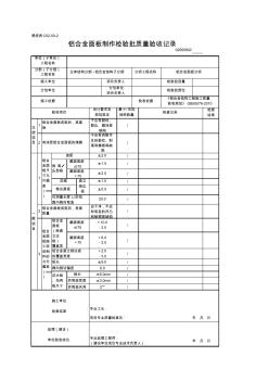 02060802_铝合金面板制作检验批质量验收记录