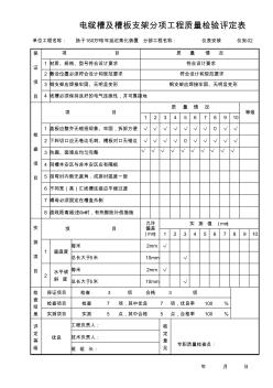 02电缆槽及槽板支架分项工程质量检验评定表