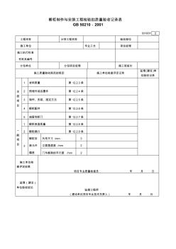 031001櫥柜制作與安裝工程檢驗批質量驗收記錄表