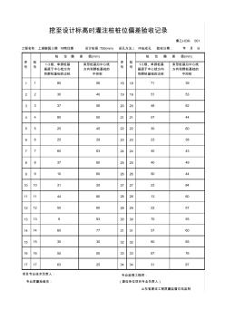 036挖至设计标高时灌注桩桩位偏差验收记录-7#