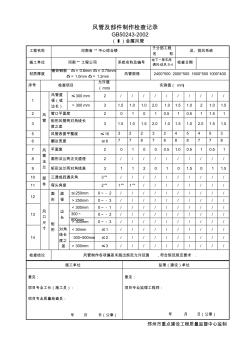 05风管及部件制作检查记录(Ⅰ)金属风管(-1车库)