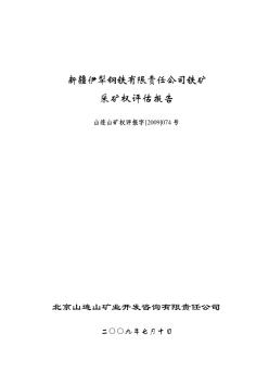 074新疆伊犁钢铁公司新源县式可布台铁矿采矿权评估报告