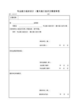 07专业施工组织设计、重大施工技术方案报审表