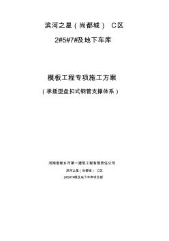 0盘扣式脚手架支撑方案