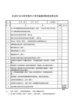 1.中級(jí)職稱申報(bào)材料目錄