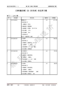 1.定额及价目表的套用习题(1)