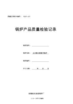 10JY---01锅炉产品质量检验记录(针对在用表格)