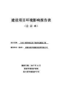 110KV顺华线迁改地下供电通道工程