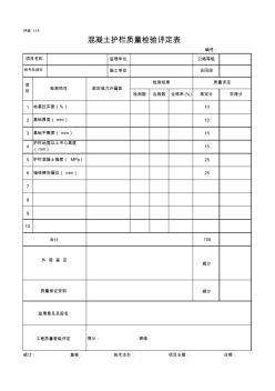 115.混凝土护栏质量检验评定表