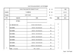 11kv配電站和總圖主要電氣設(shè)備表