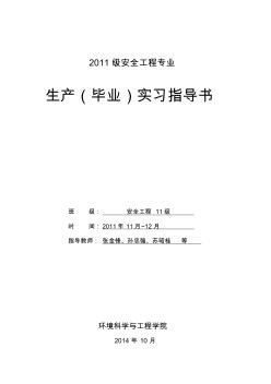 11级安全工程毕业实习指导书