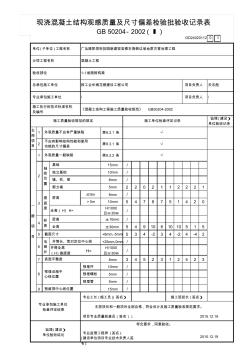 12.现浇混凝土结构观感质量及尺寸偏差检验批验收记录表(Ⅰ)GD24020112