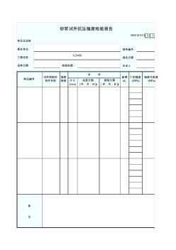 12、砂漿試件抗壓強度檢驗報告