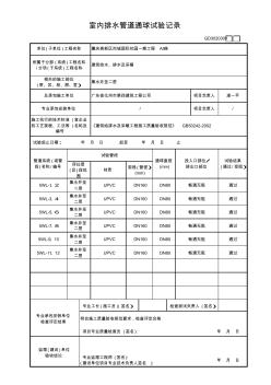 131-室内排水管道通球试验记录GD3020309