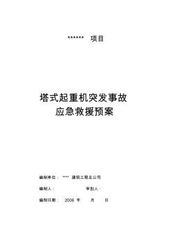 13塔机突发事故应急救援预案