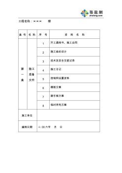 13盒外目录--北京建筑工程施工资料编制实例