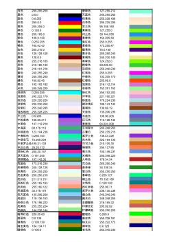 140种颜色的RGB值