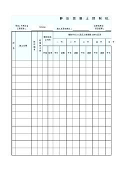 15、静压混凝土预制桩、钢桩施工记录表