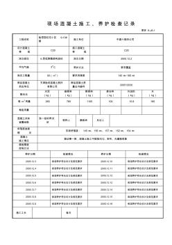 16现场混凝土施工、养护检查记录(津资K-J6-1)