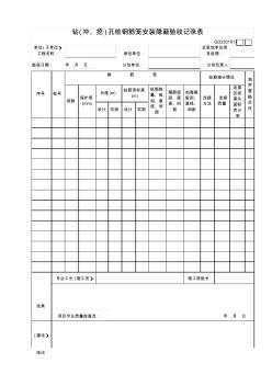 17钻(冲、挖)孔桩钢筋笼安装隐蔽验收记录表