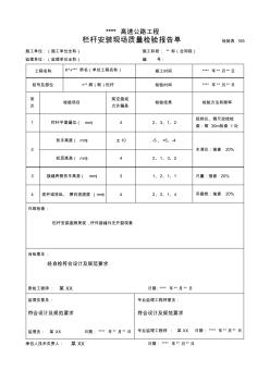 185欄桿安裝現(xiàn)場質(zhì)量檢驗(yàn)報(bào)告單