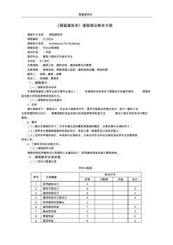 19《房屋建筑学》(建筑工程)理论课程教学大纲