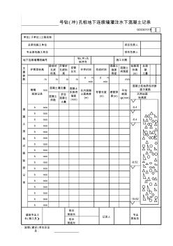 19號(hào)鉆(沖)孔樁地下連續(xù)墻灌注水下混凝土記錄1