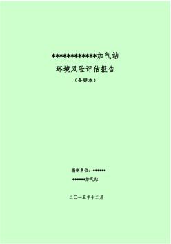 1加氣站項目環(huán)境風(fēng)險評估報告