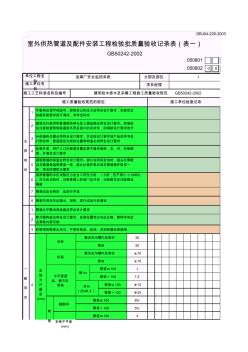 1室外供热管道及配件安装工程检验批质量验收记录表(表一)