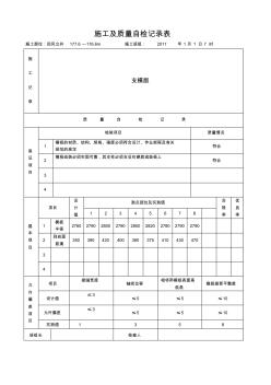 1月份回风立井施工及质量自检记录表