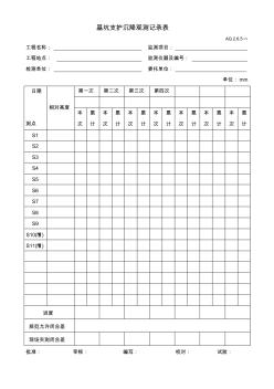 2.6.5基坑支护沉降观测记录表