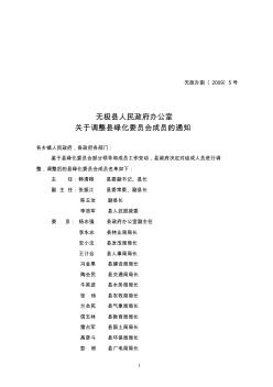 2009年关于调整县绿化委员会成员