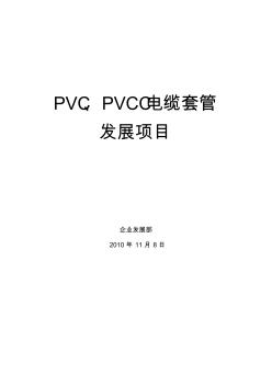 2010-11-8：PVC埋地电缆套管发展项目(前期工作文件汇编)