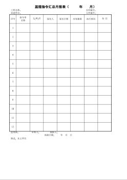 5監(jiān)理指令匯總表