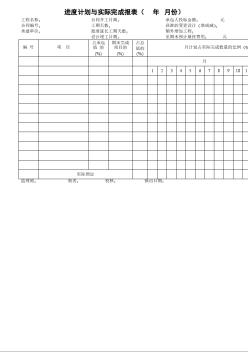 9进度计划与实际完成报表