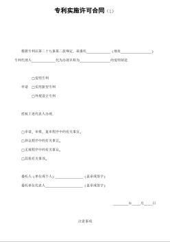 專利實施許可合同（1）
